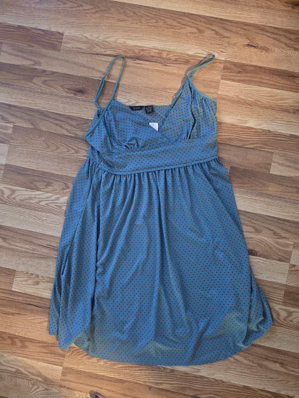 GNW Blue Polka Dot Spaghetti Strap Mini Dress